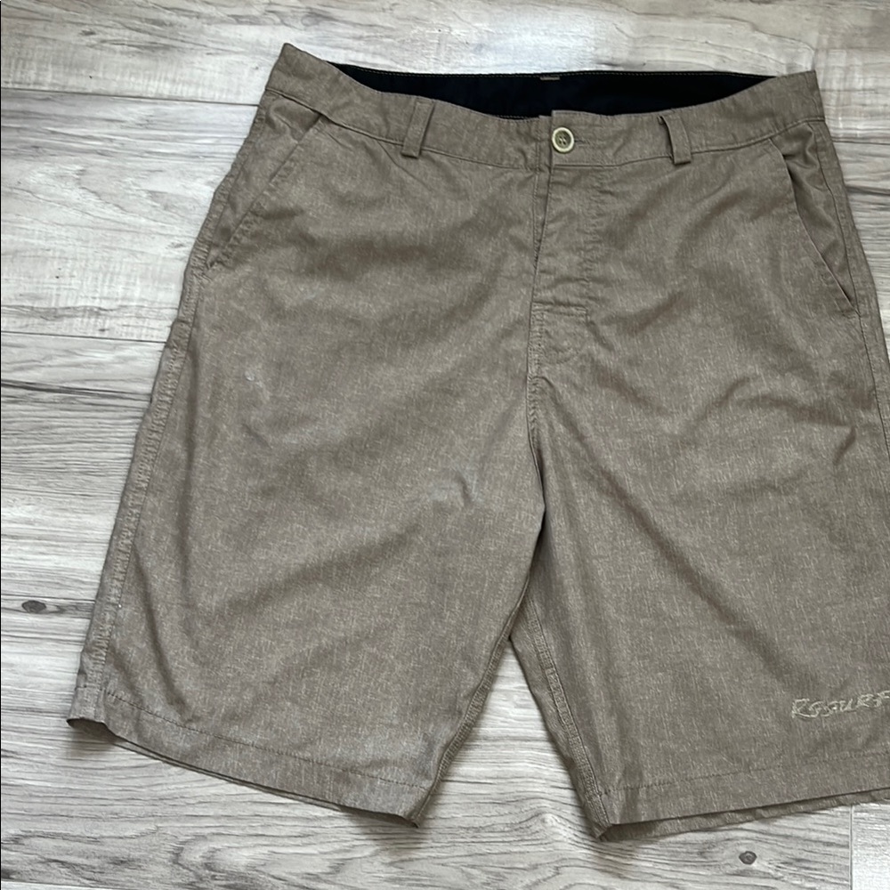 RSURF Tan Flat Front Knee-Length Shorts